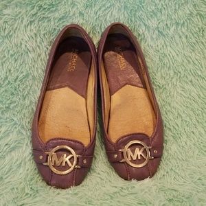 Michael Kors Leather Flats Purple